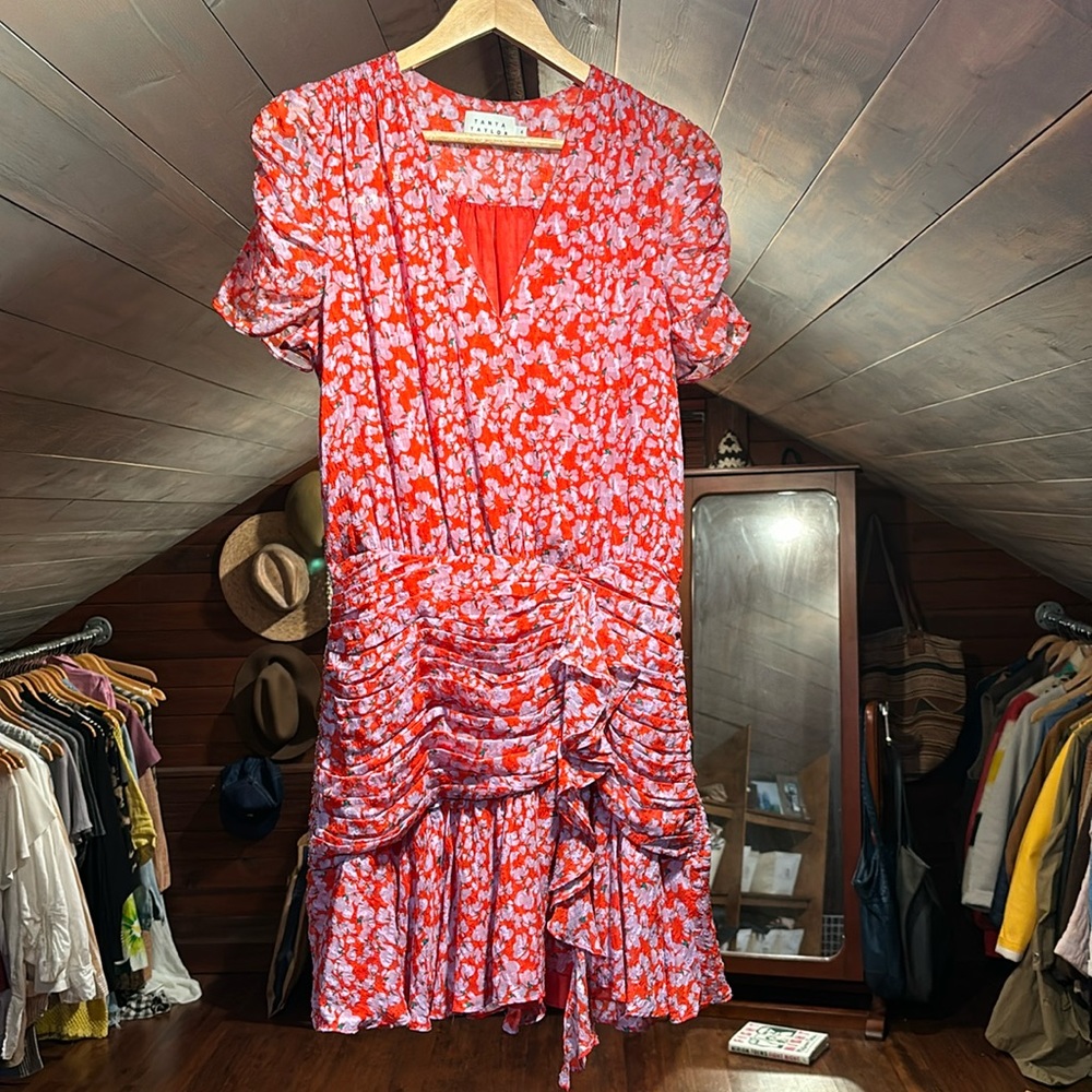 Tanya Taylor silk dress red floral dress
